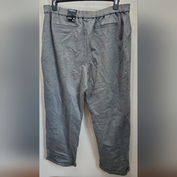 Alfani Gray Cuffed Straight Leg Stretch Pull On Pants - Picture 2 of 8